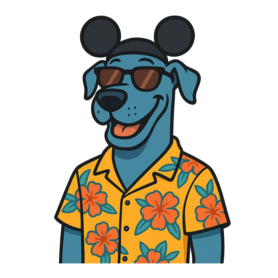 Magic Blue Great Dane - Bordered Artwork