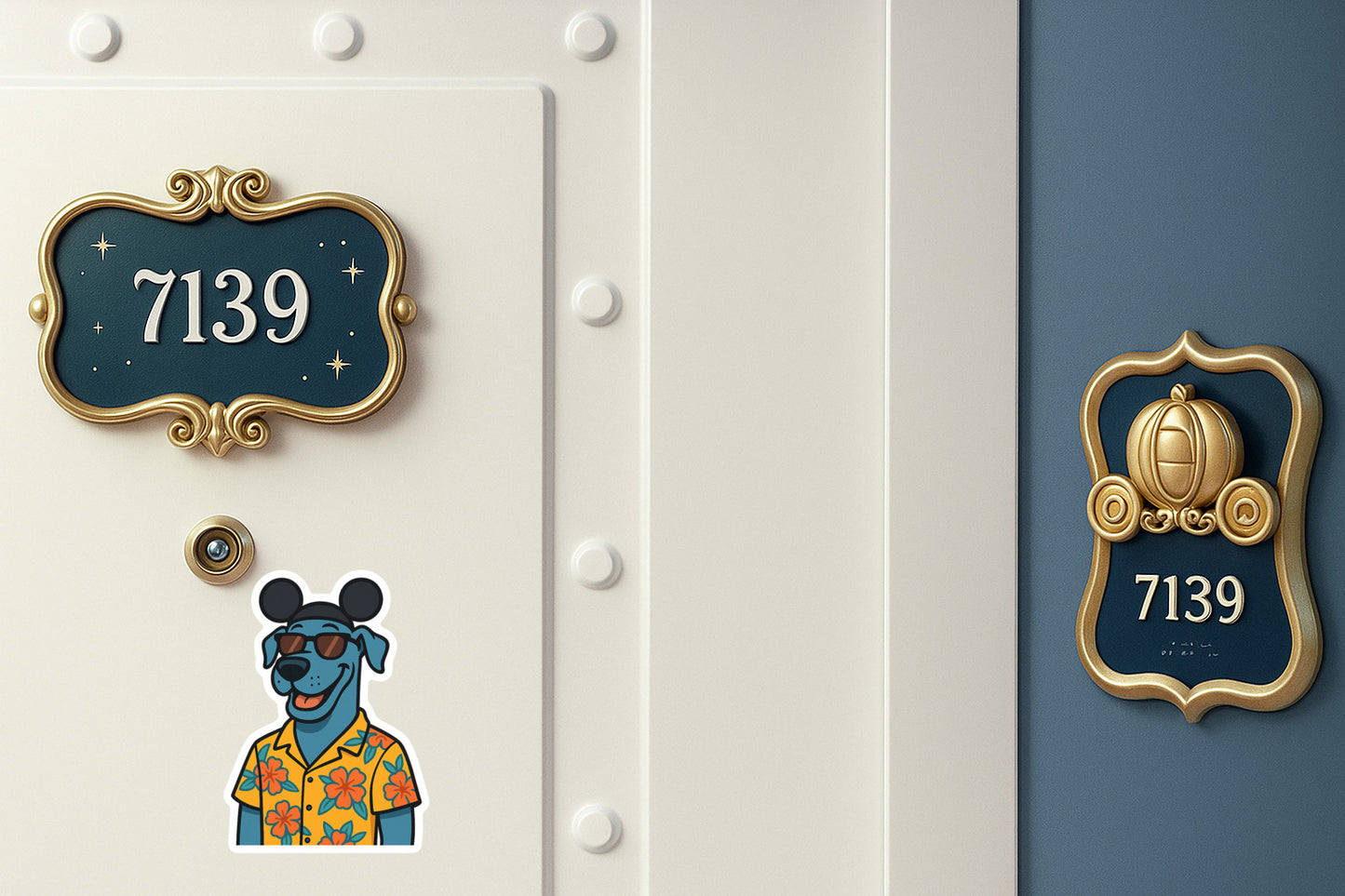 Magic Blue Great Dane - Door Style 2 Mockup