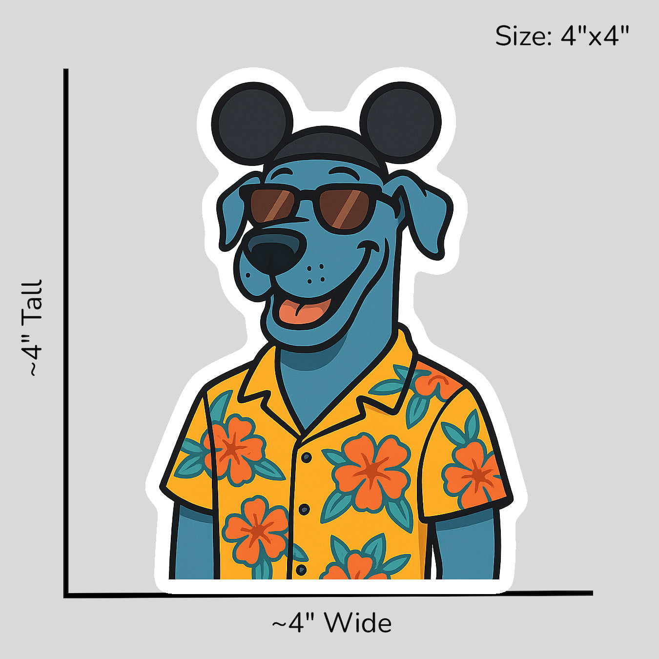 Magic Blue Great Dane - Size Reference Mockup