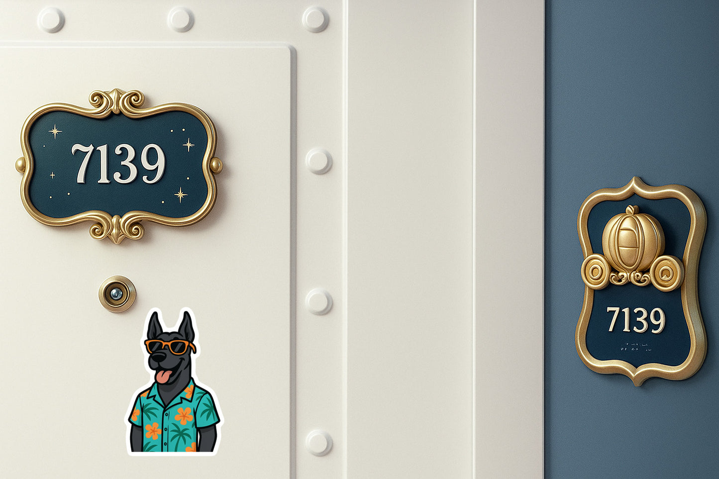 Tropical Black Great Dane - Door Style 2 Mockup
