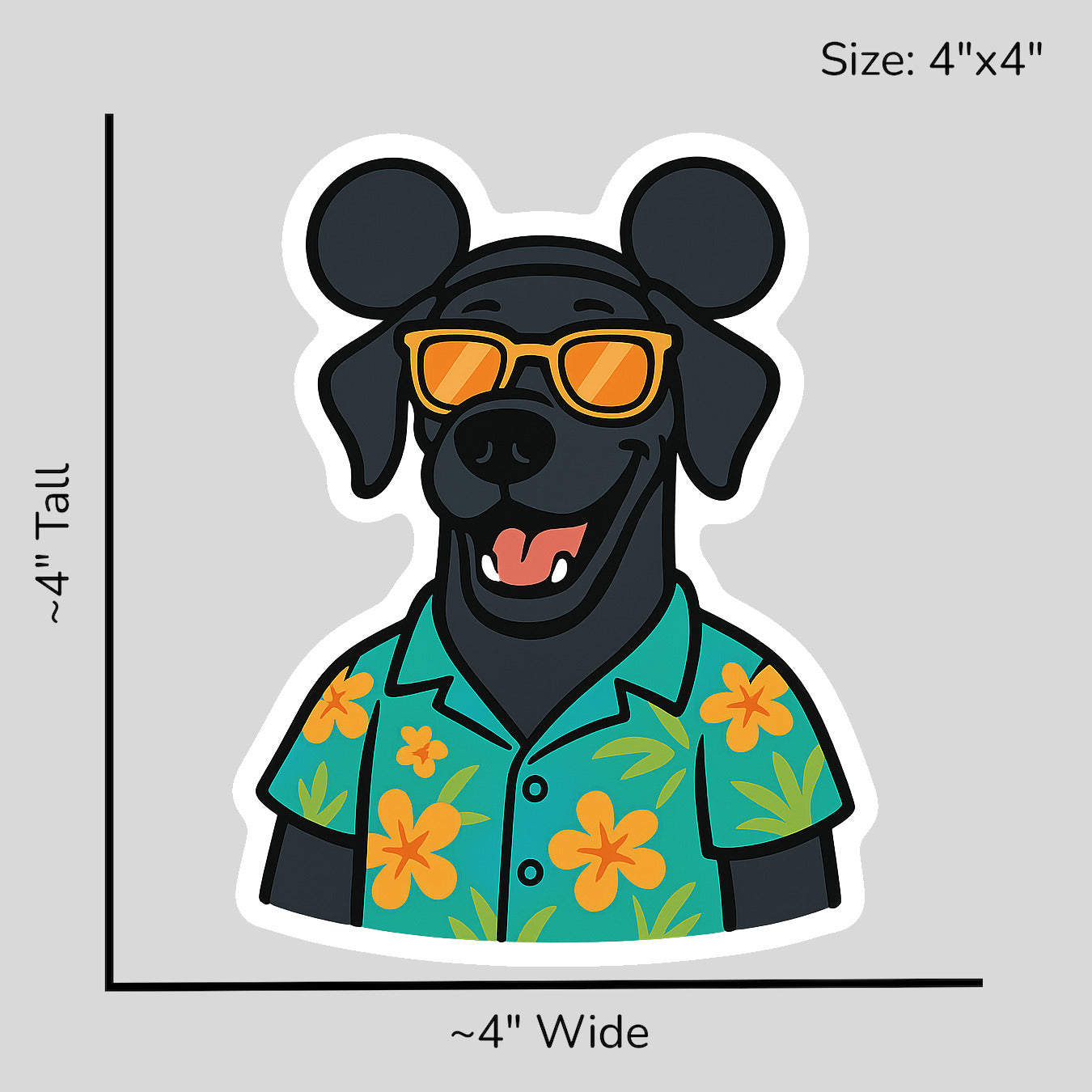 Magic Black Great Dane - Size Reference Mockup
