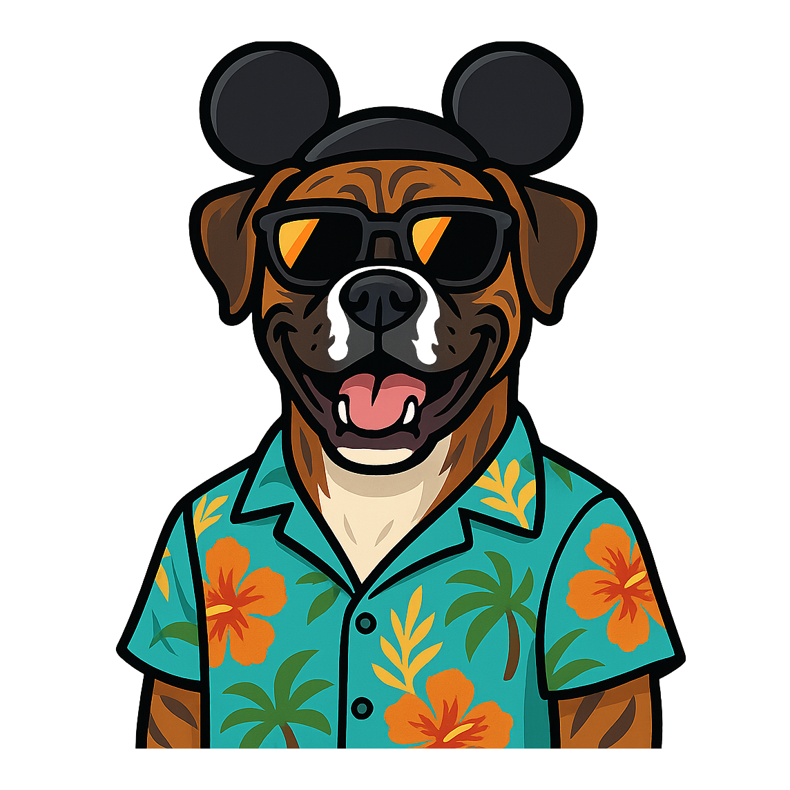Magic Brindle Boxer - Bordered Artwork