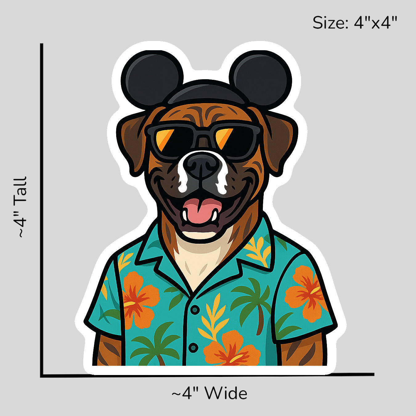 Magic Brindle Boxer - Size Reference Mockup