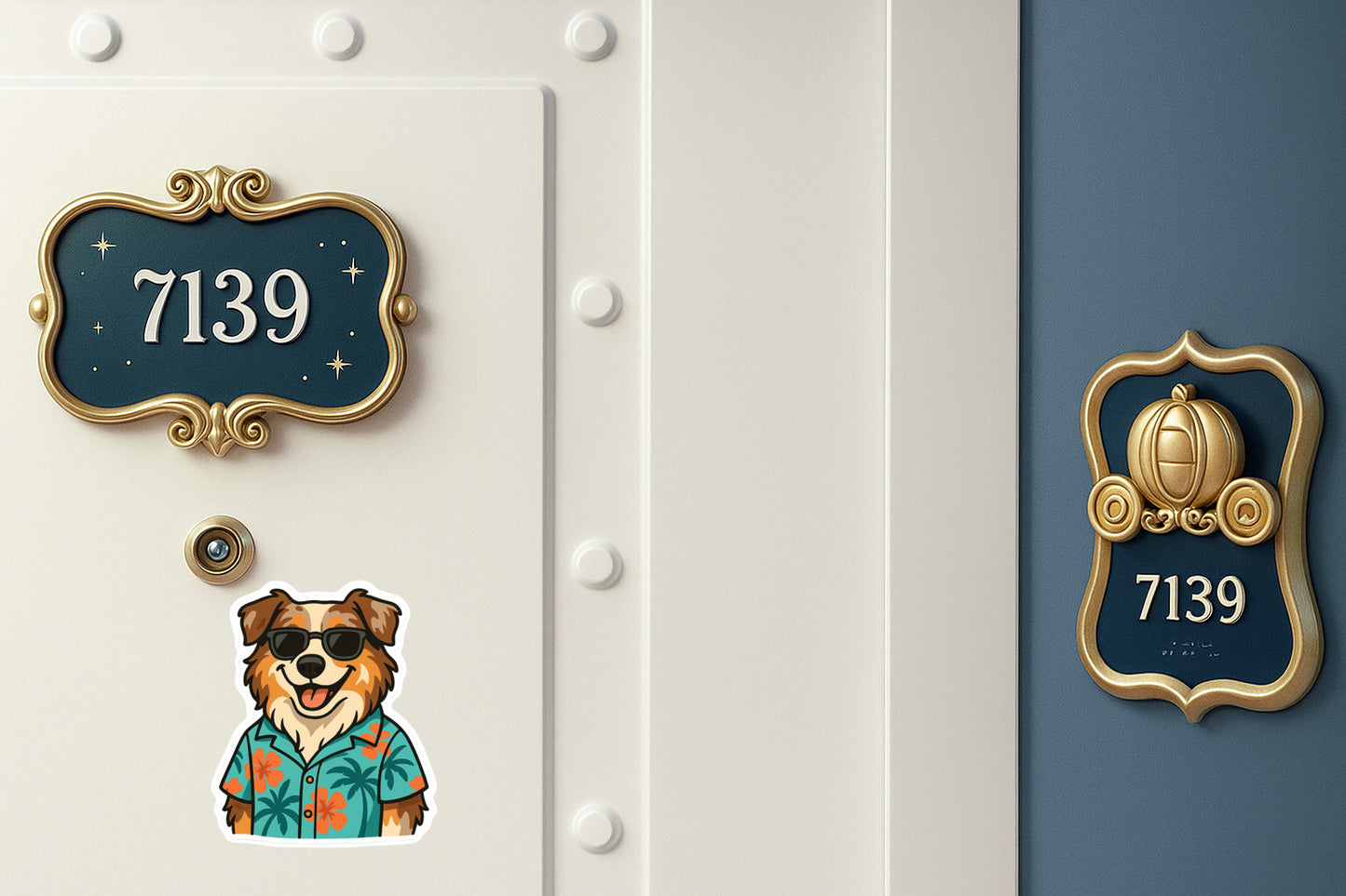 Tropical Red Merle Australian Shepherd - Door Style 2 Mockup
