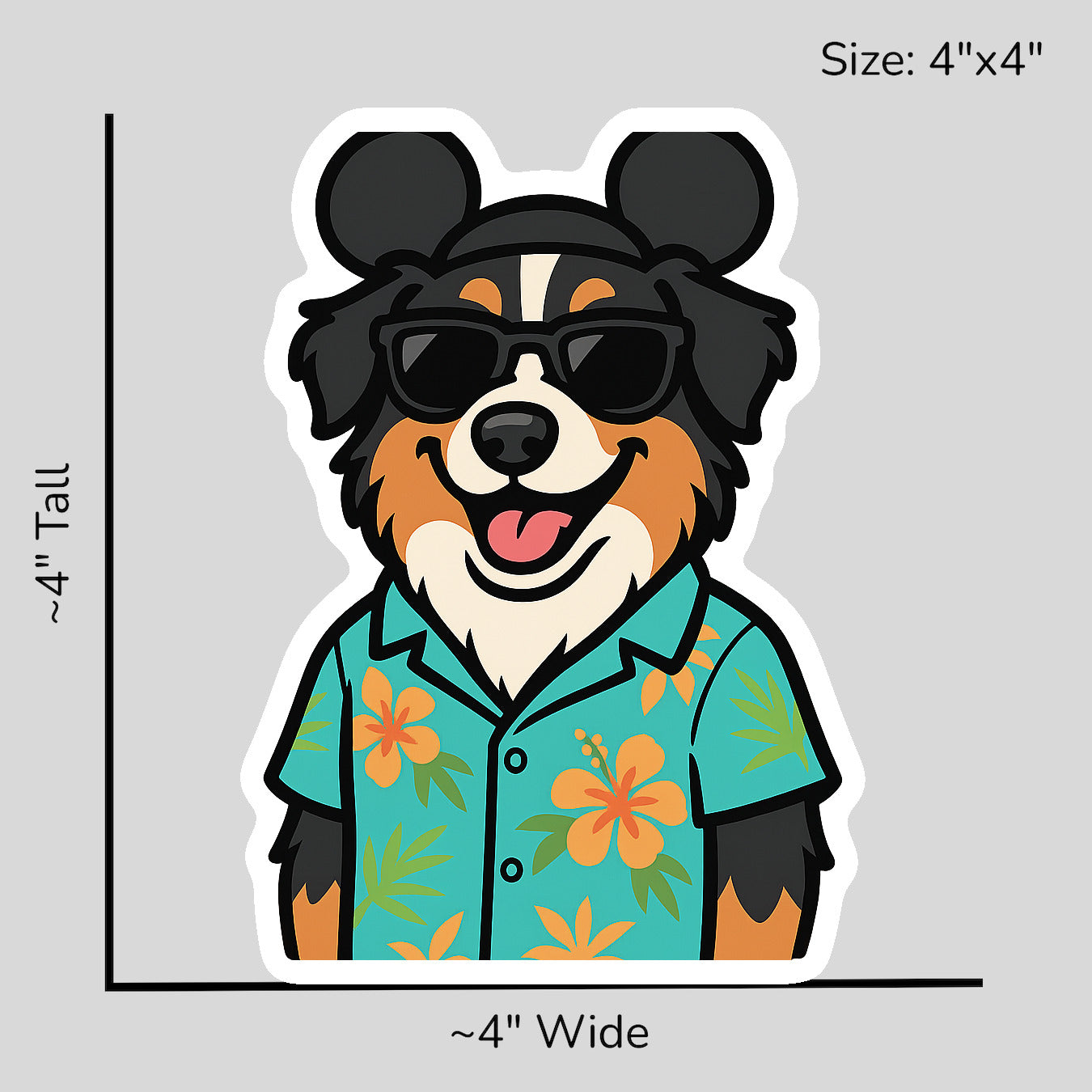 Magic Black Australian Shepherd - Size Reference Mockup
