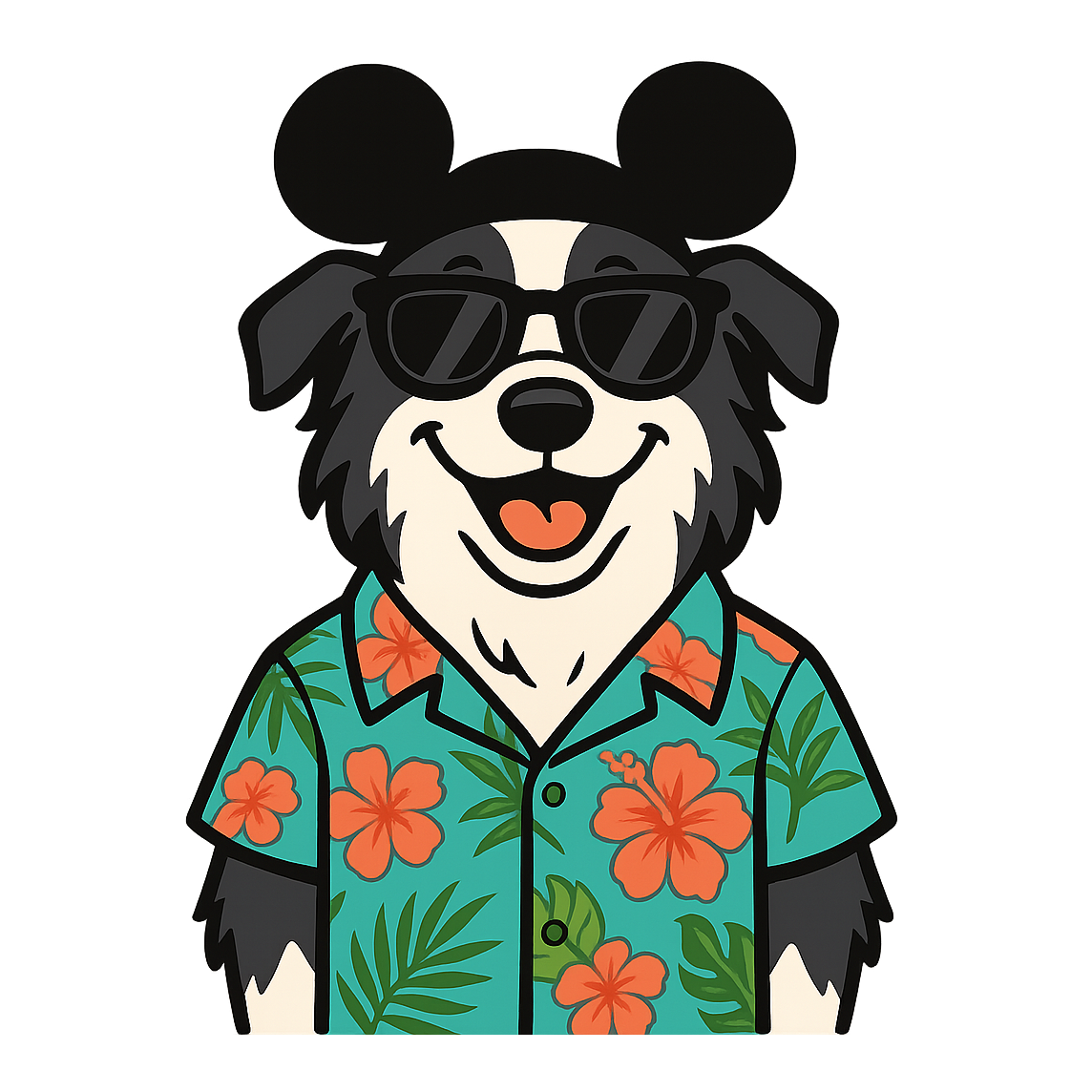 Magic Black Border Collie - Bordered Artwork