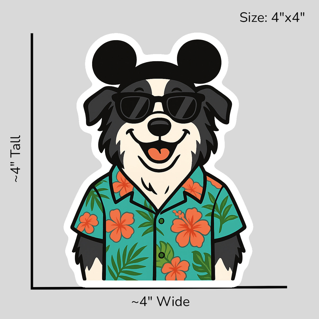 Magic Black Border Collie - Size Reference Mockup