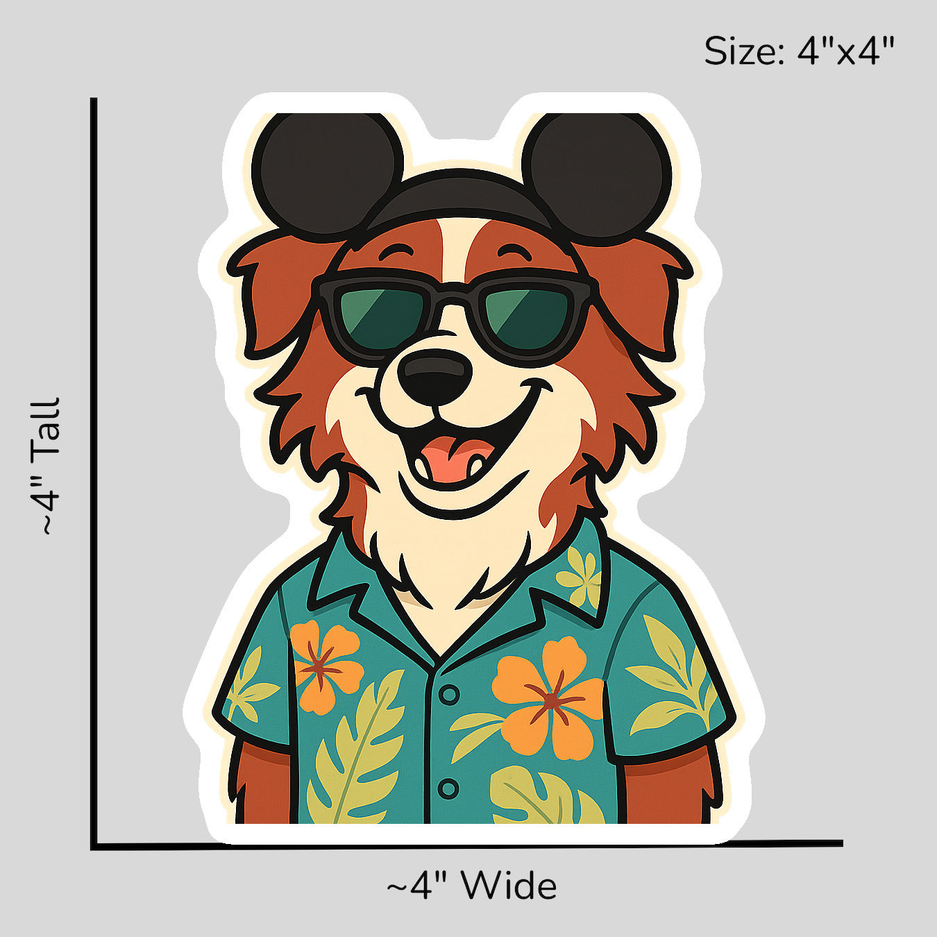 Magic Red Border Collie - Size Reference Mockup
