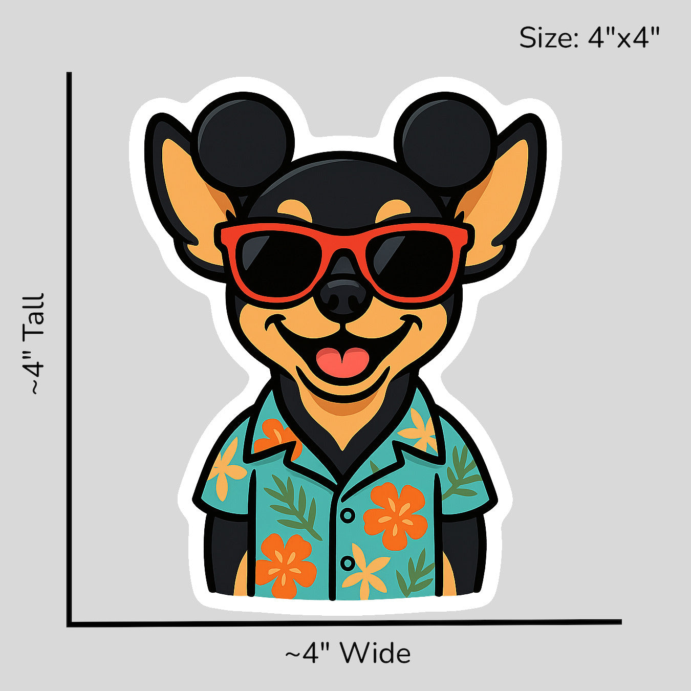 Magic Black Chihuahua - Size Reference Mockup