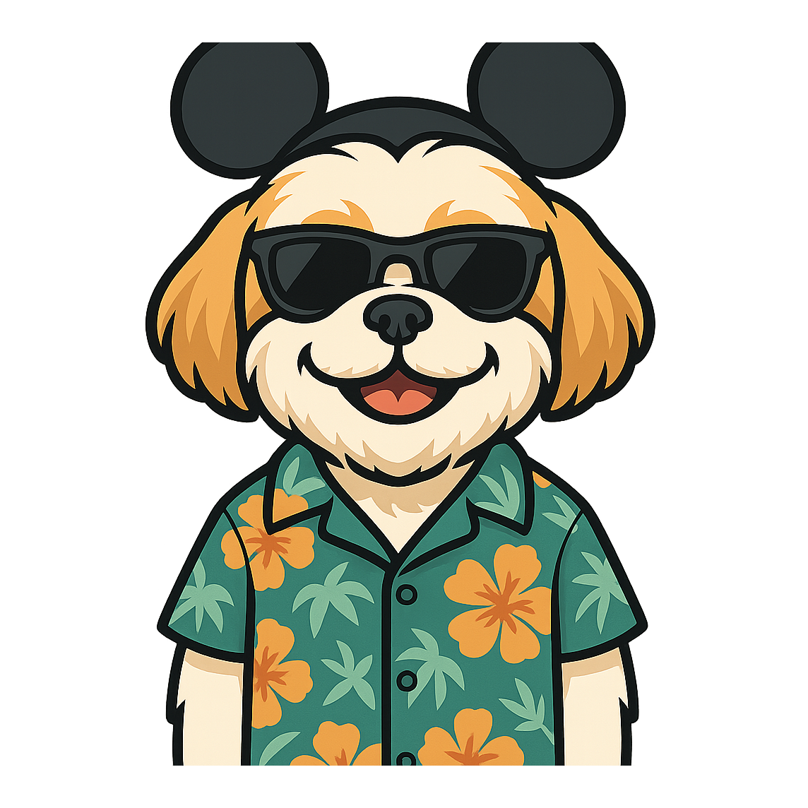 Magic Gold Shih Tzu - Bordered Artwork