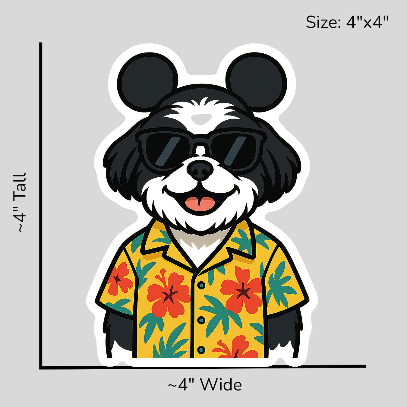 Magic Black Shih Tzu - Size Reference Mockup