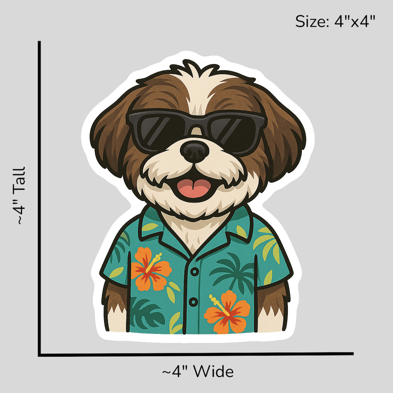 Tropical Brindle Shih Tzu - Size Reference Mockup
