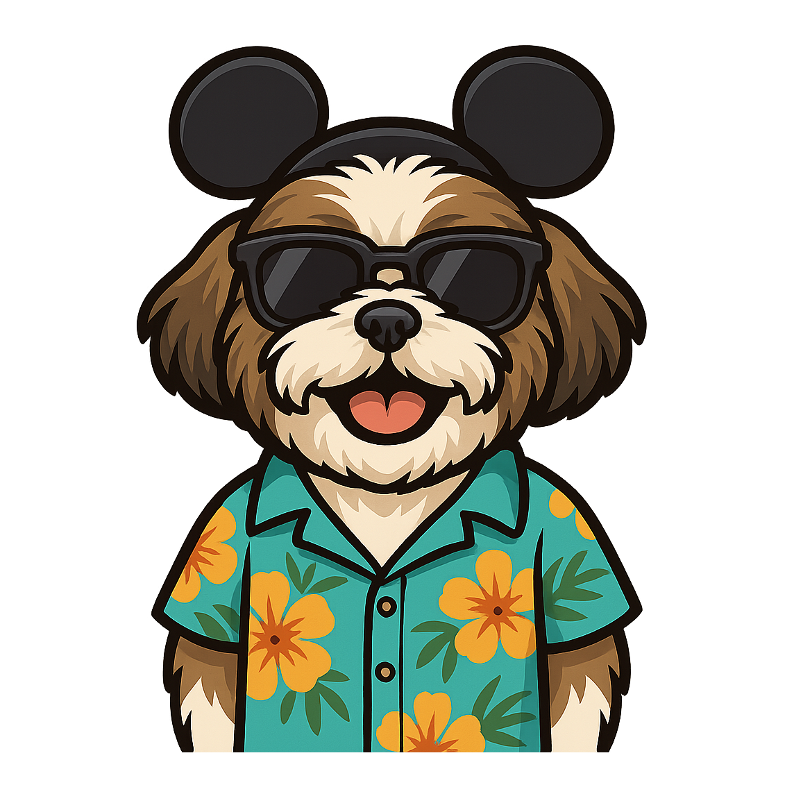 Magic Brindle Shih Tzu - Bordered Artwork