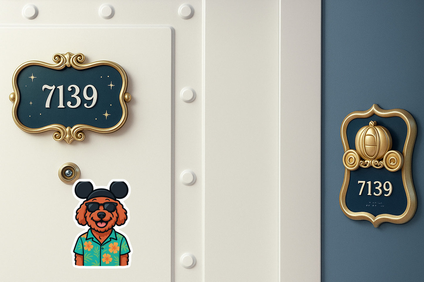 Magic Red Goldendoodle - Door Style 2 Mockup