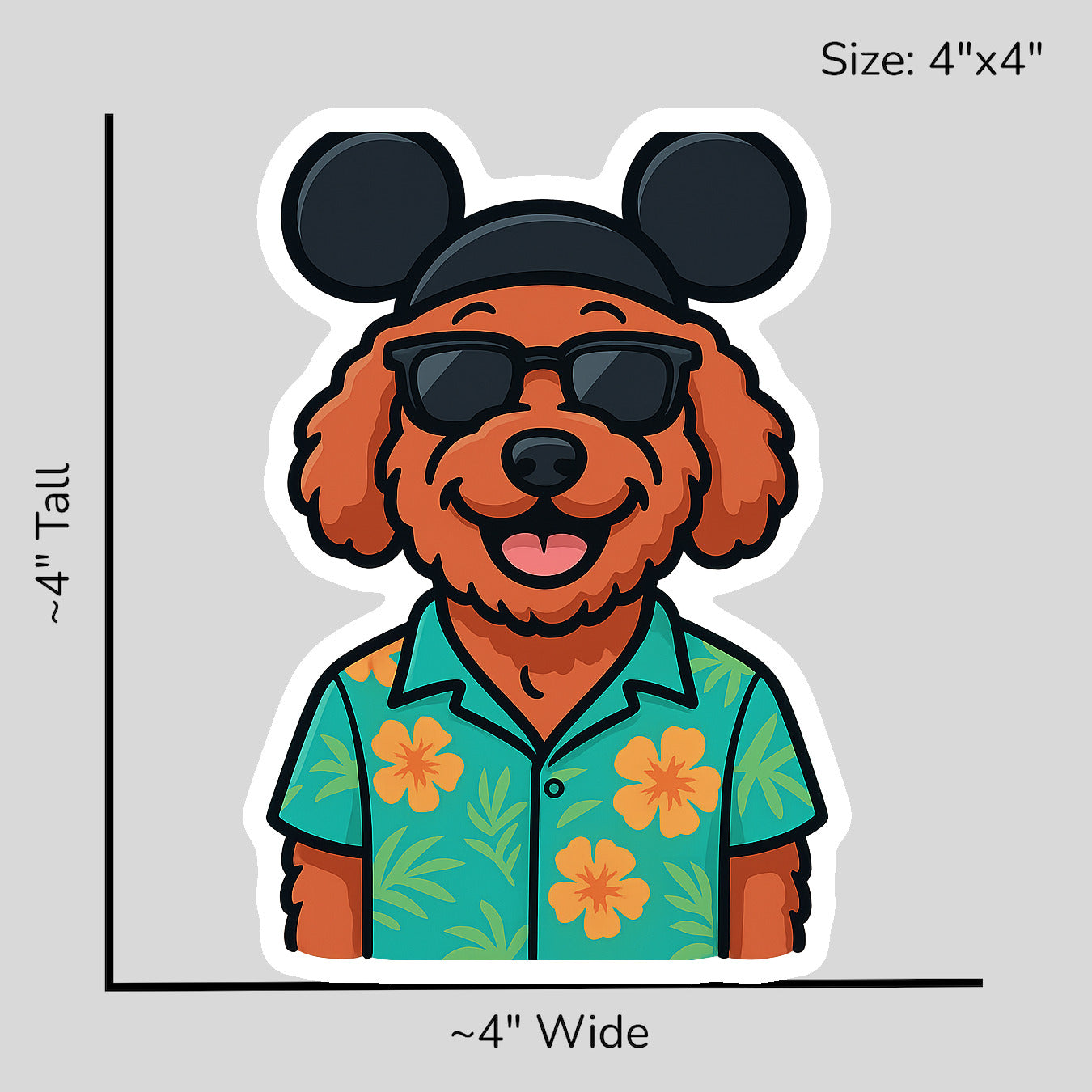 Magic Red Goldendoodle - Size Reference Mockup