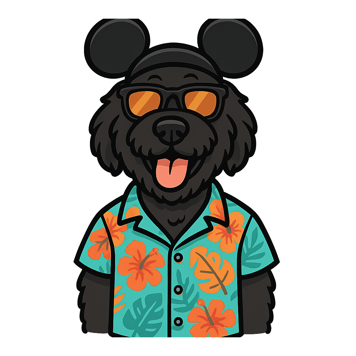 Magic Black Goldendoodle - Bordered Artwork