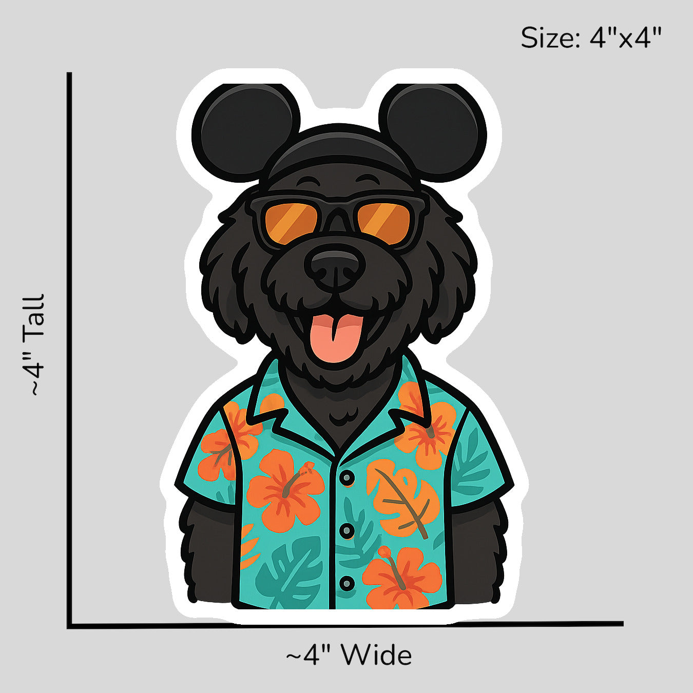 Magic Black Goldendoodle - Size Reference Mockup