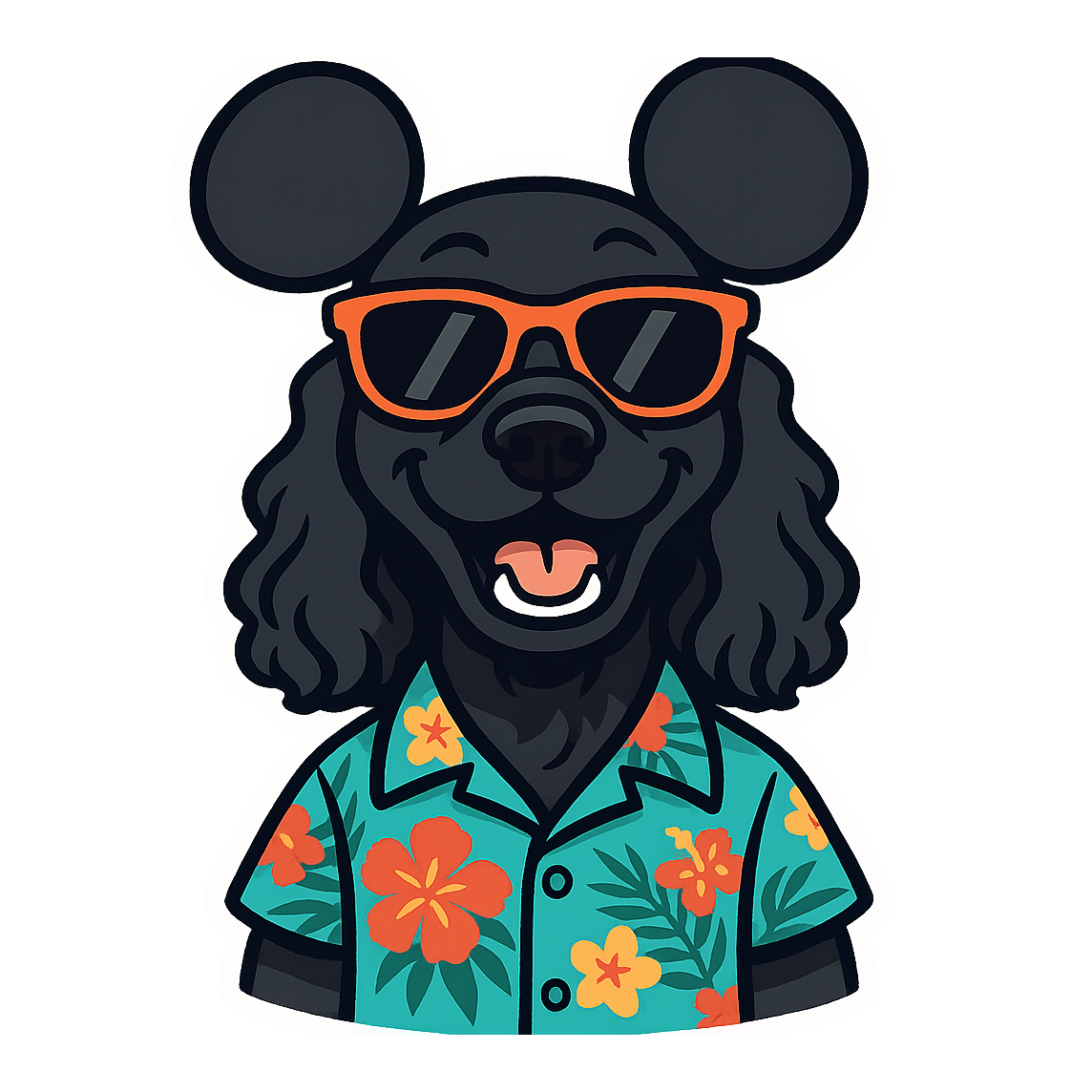 Magic Black Cocker Spaniel - Bordered Artwork