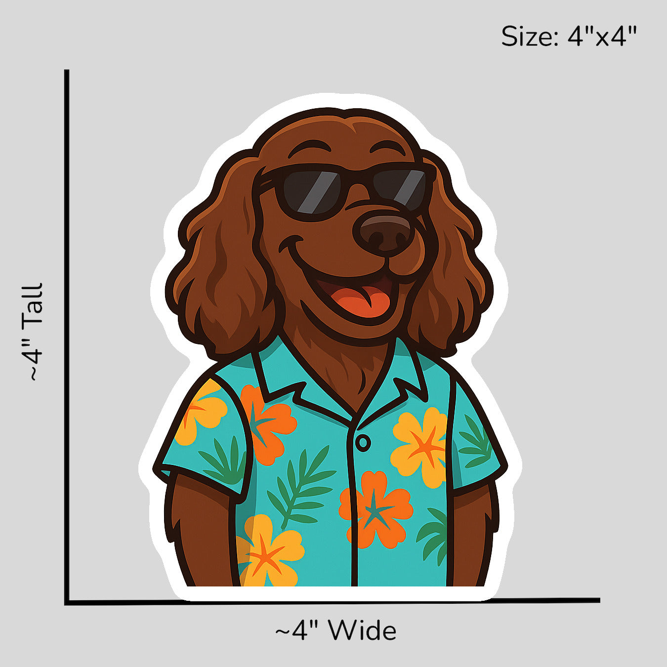 Tropical Chocolate Cocker Spaniel - Size Reference Mockup