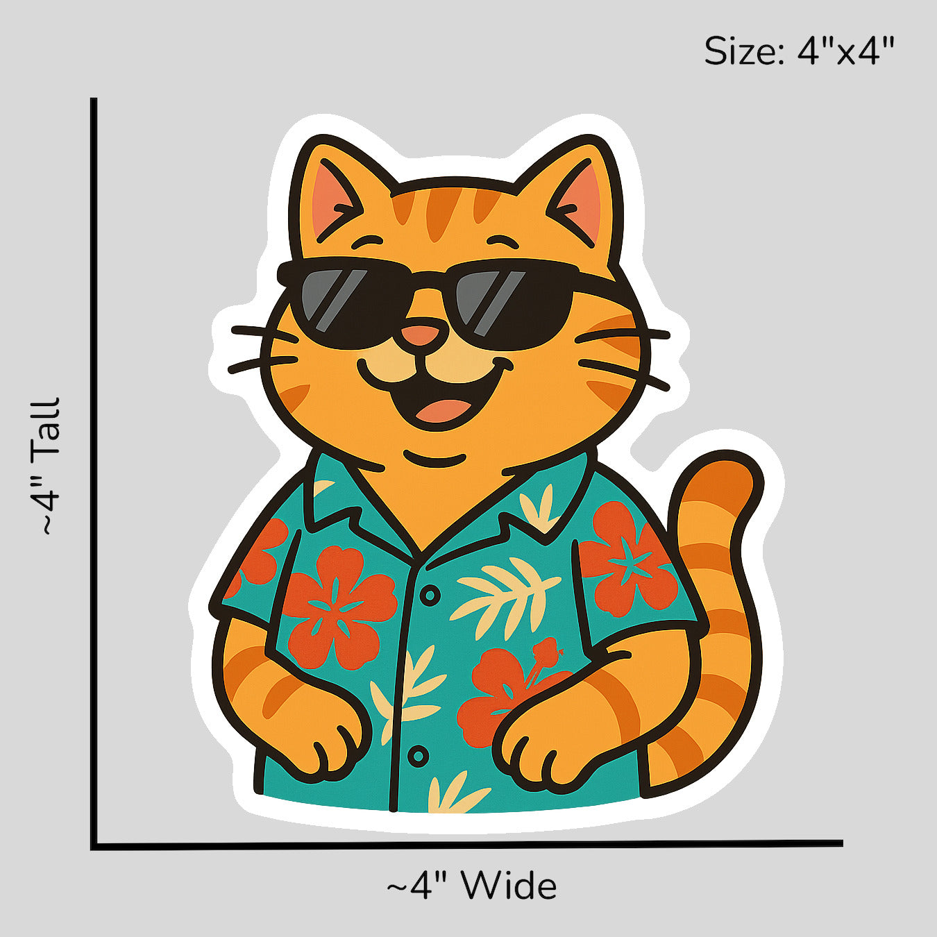 Tropical Orange Tabby - Size Reference Mockup