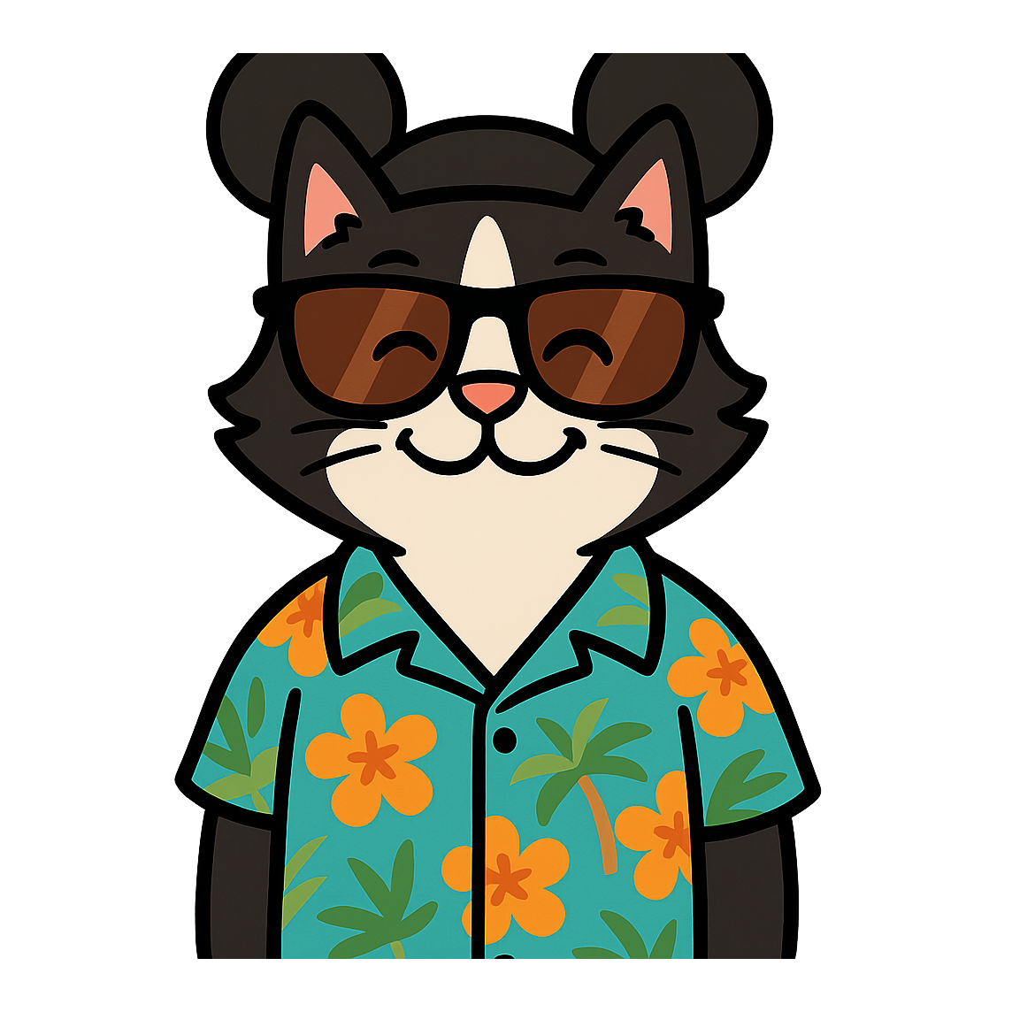 Magic Tuxedo Cat - Bordered Artwork