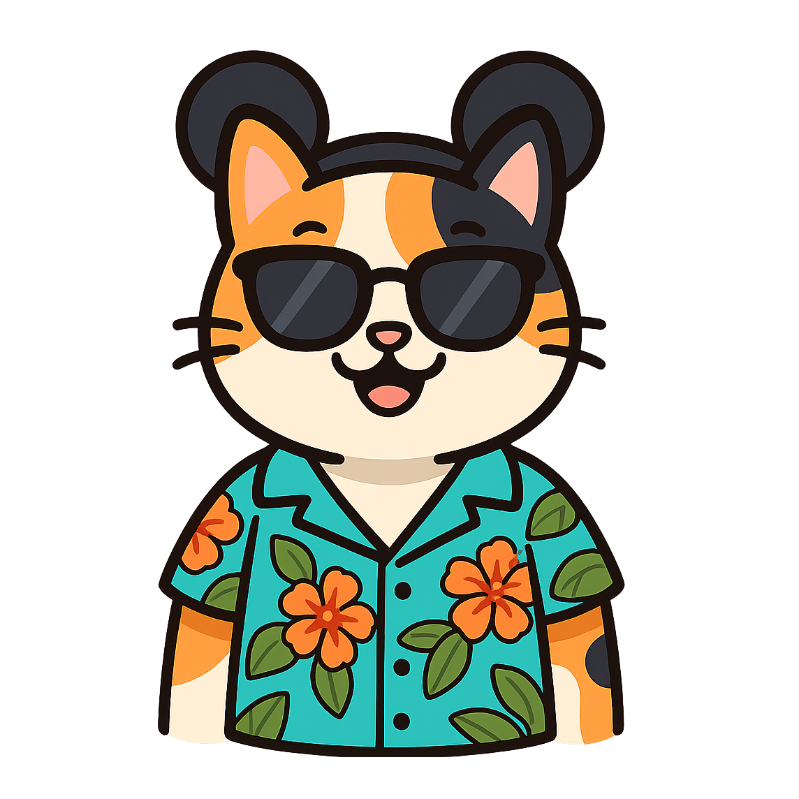 Magic Calico Cat - Bordered Artwork