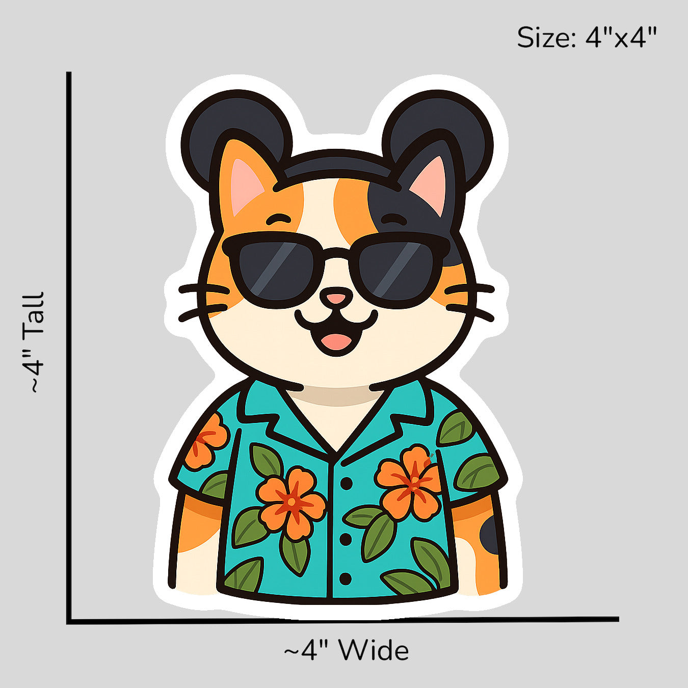 Magic Calico Cat - Size Reference Mockup