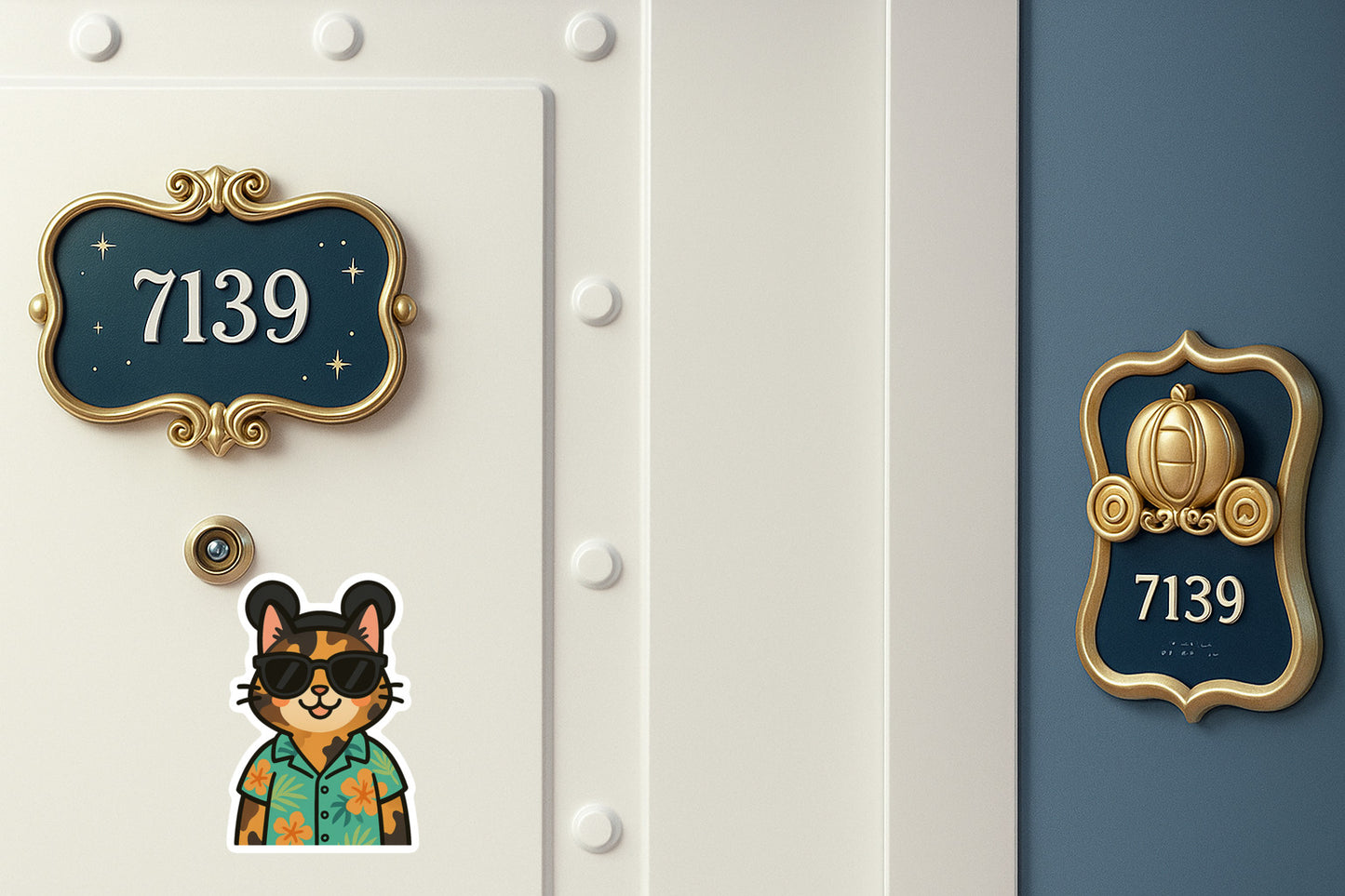 Magic Tortoiseshell Cat - Door Style 2 Mockup