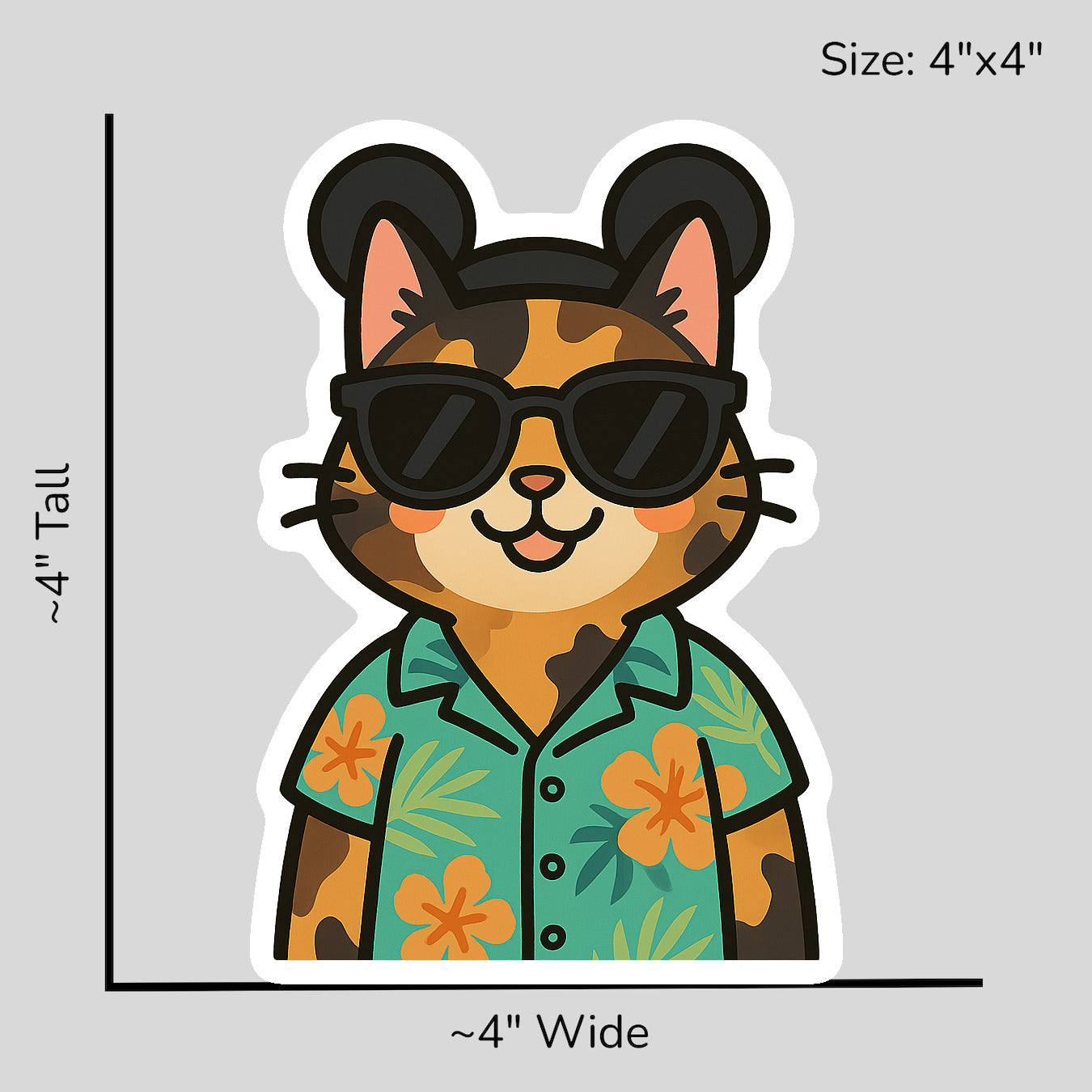 Magic Tortoiseshell Cat - Size Reference Mockup