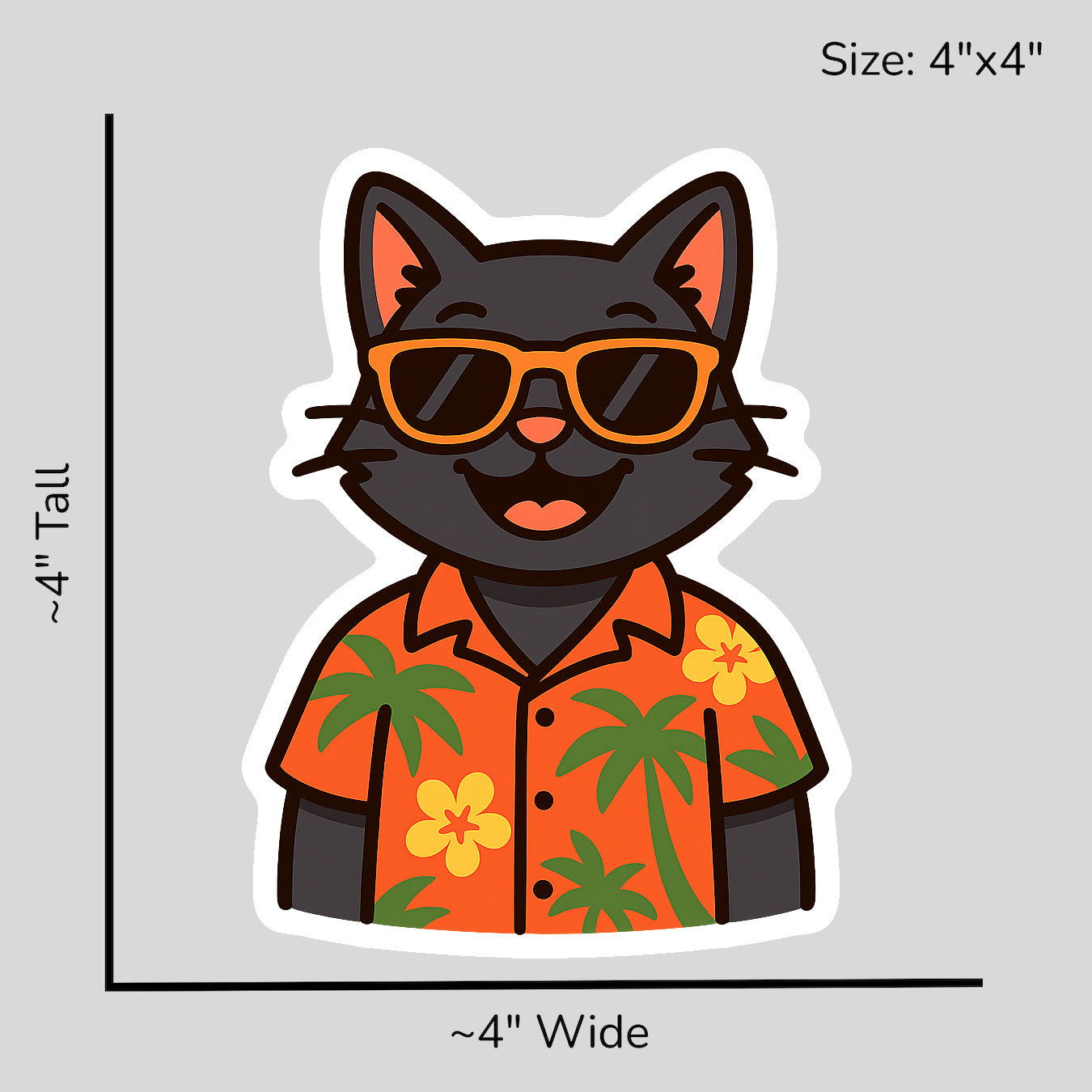 Tropical Black Cat - Size Reference Mockup