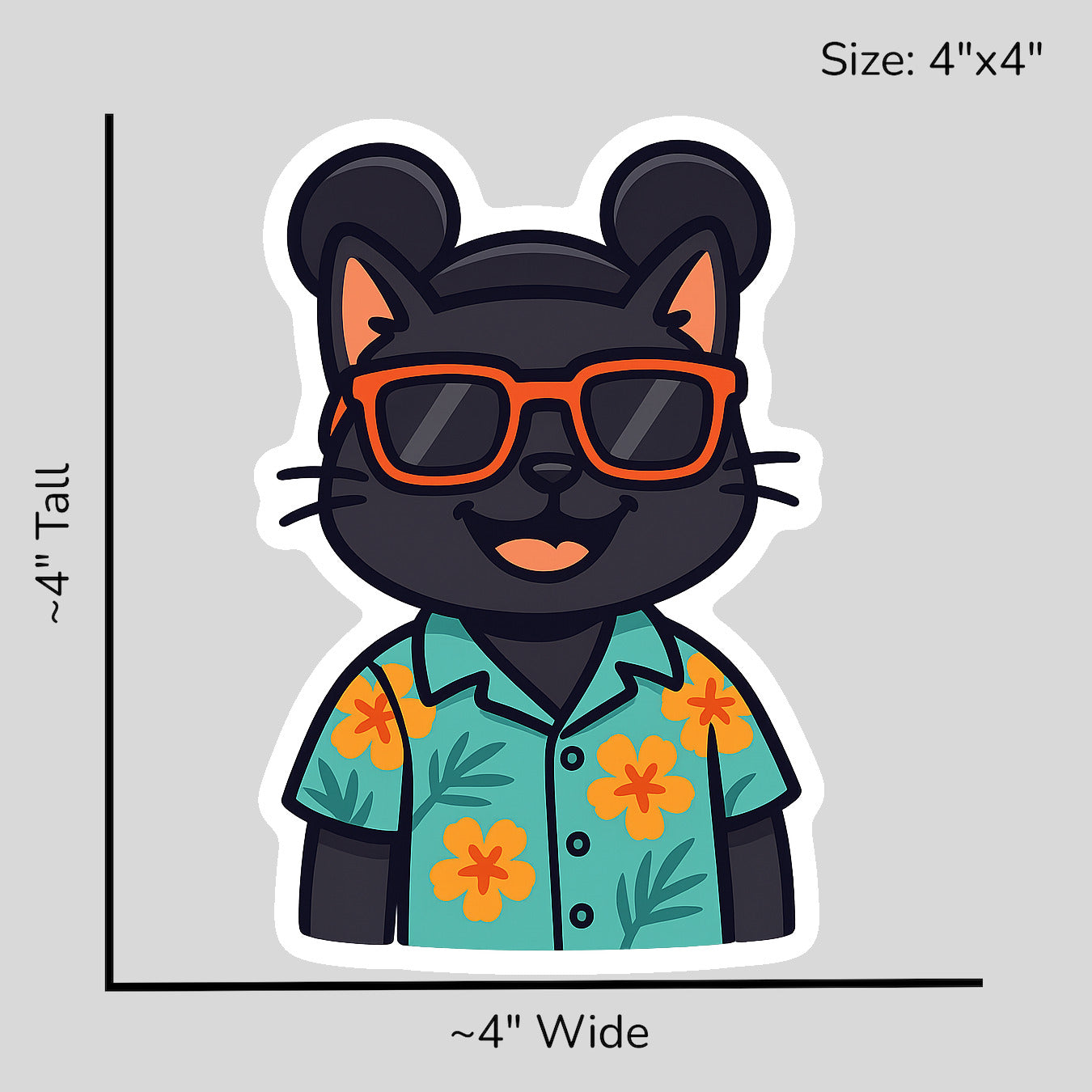 Magic Black Cat - Size Reference Mockup