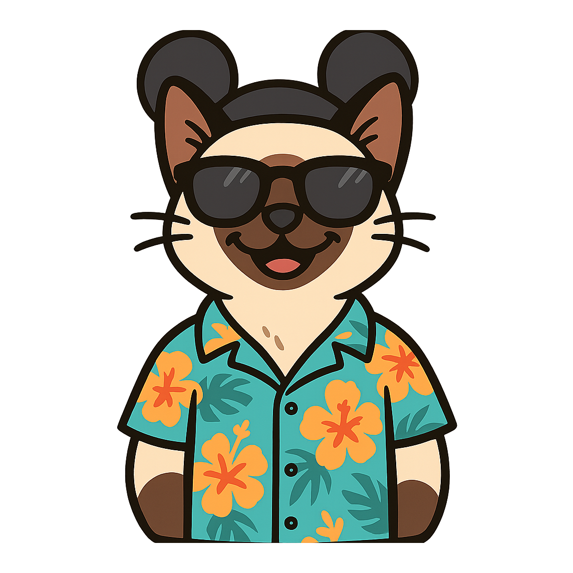 Magic Siamese Cat - Bordered Artwork