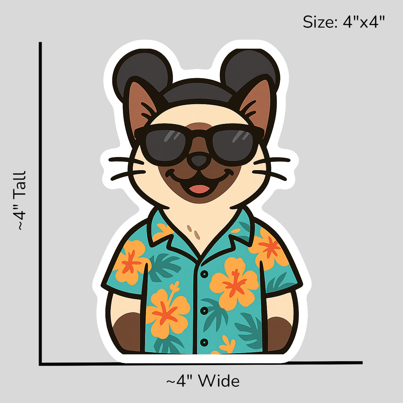 Magic Siamese Cat - Size Reference Mockup