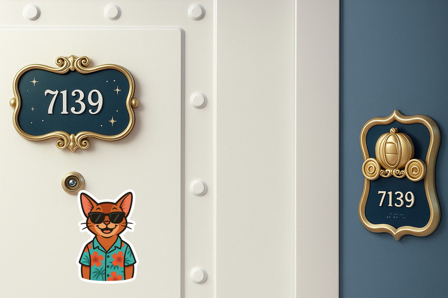 Tropical Abyssinian Cat - Door Style 2 Mockup