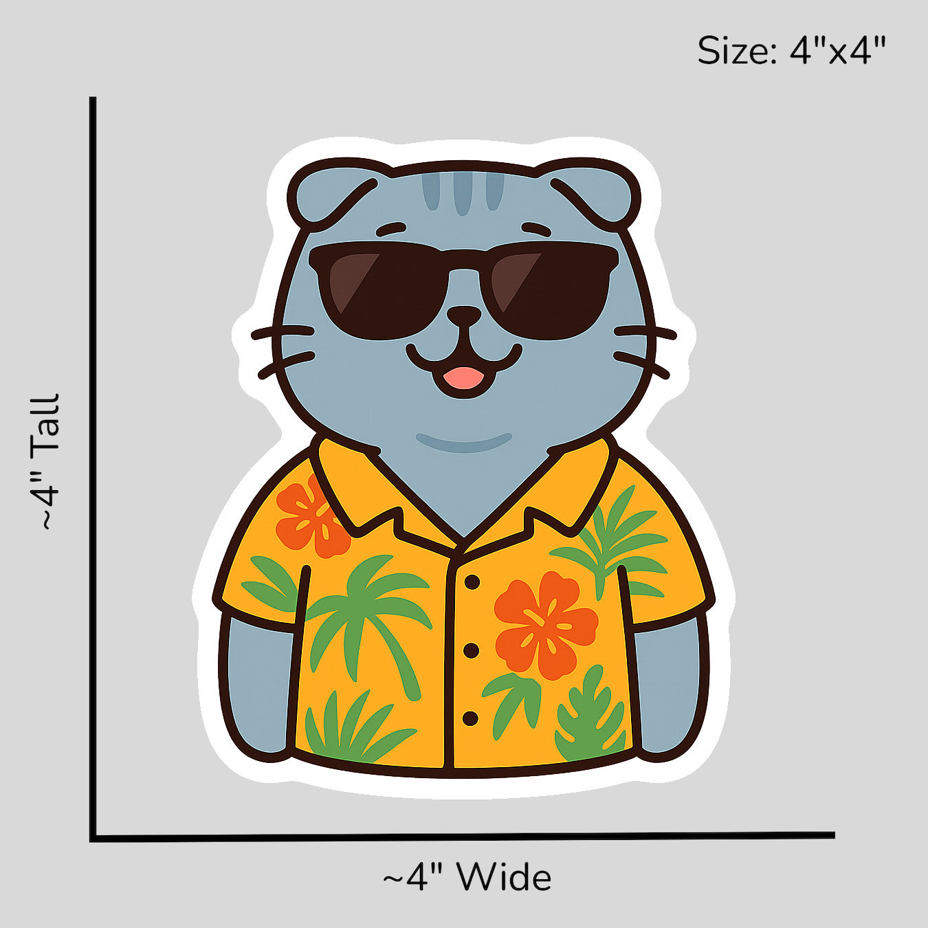 Tropical Scottish Fold - Size Reference Mockup