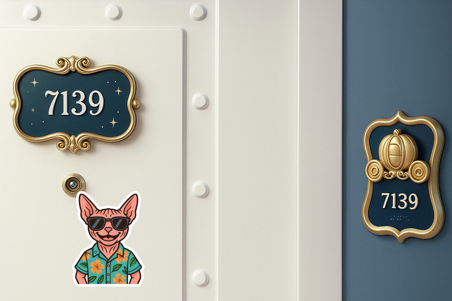 Tropical Sphynx Cat - Door Style 2 Mockup