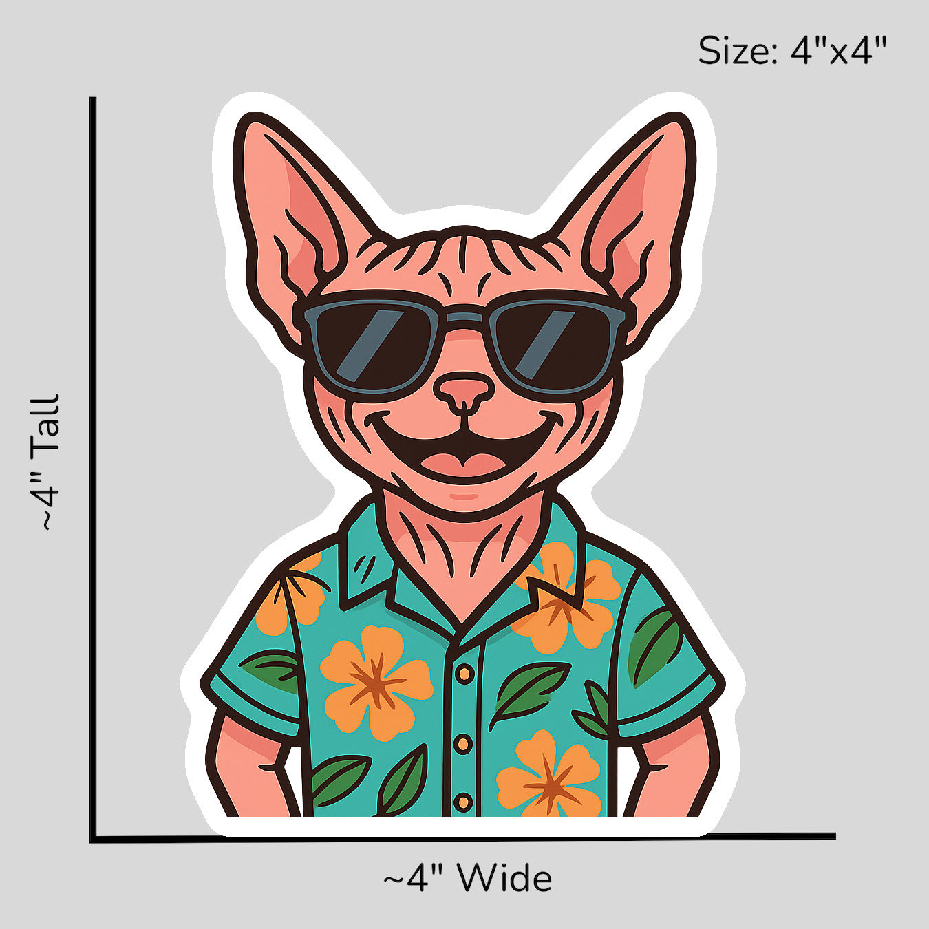 Tropical Sphynx Cat - Size Reference Mockup