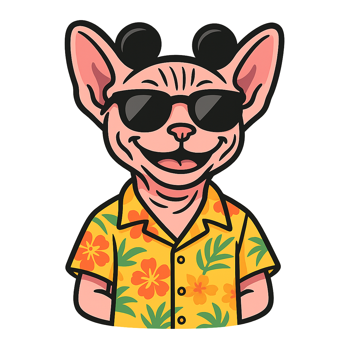 Magic Sphynx Cat - Bordered Artwork