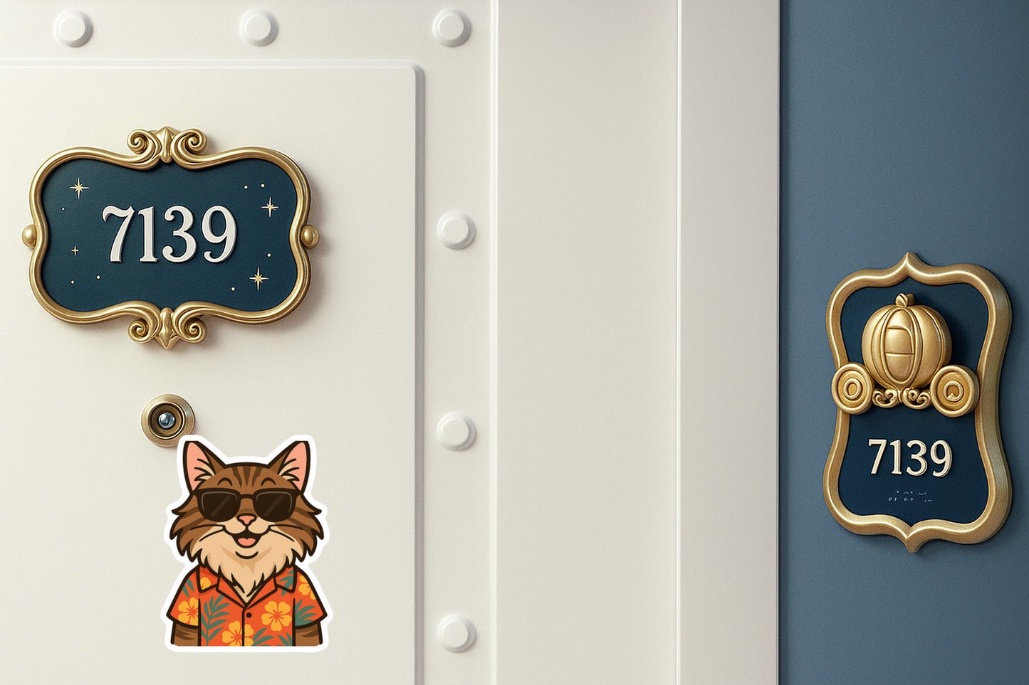 Tropical Norwegian Forest Cat - Door Style 2 Mockup