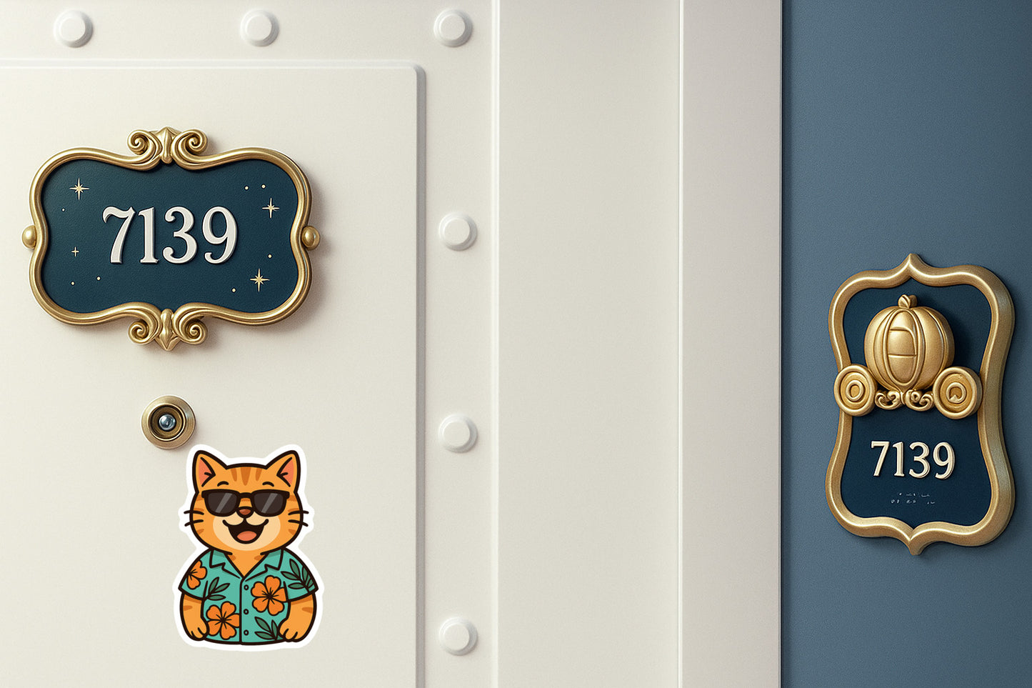 Tropical Manx Cat - Door Style 2 Mockup