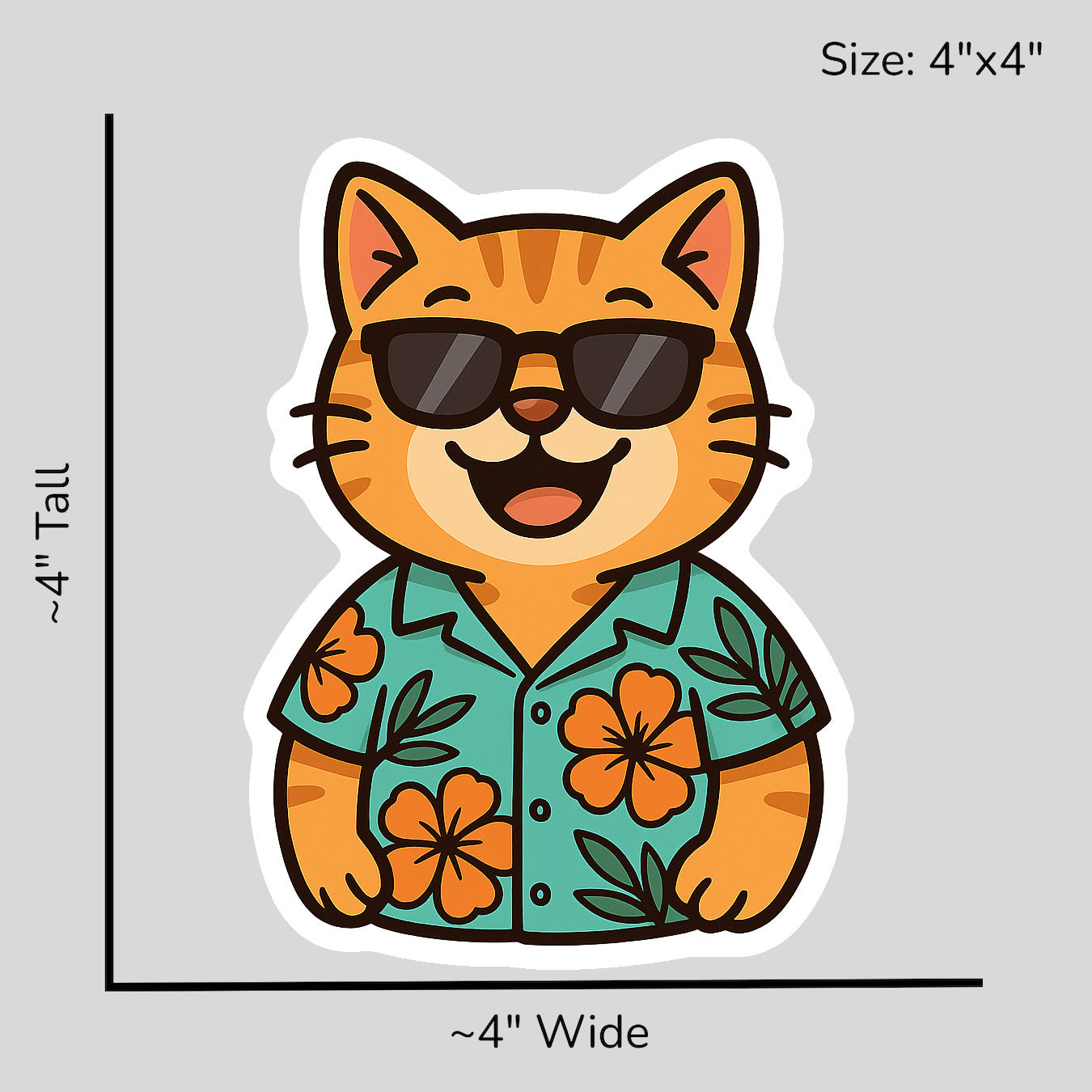 Tropical Manx Cat - Size Reference Mockup