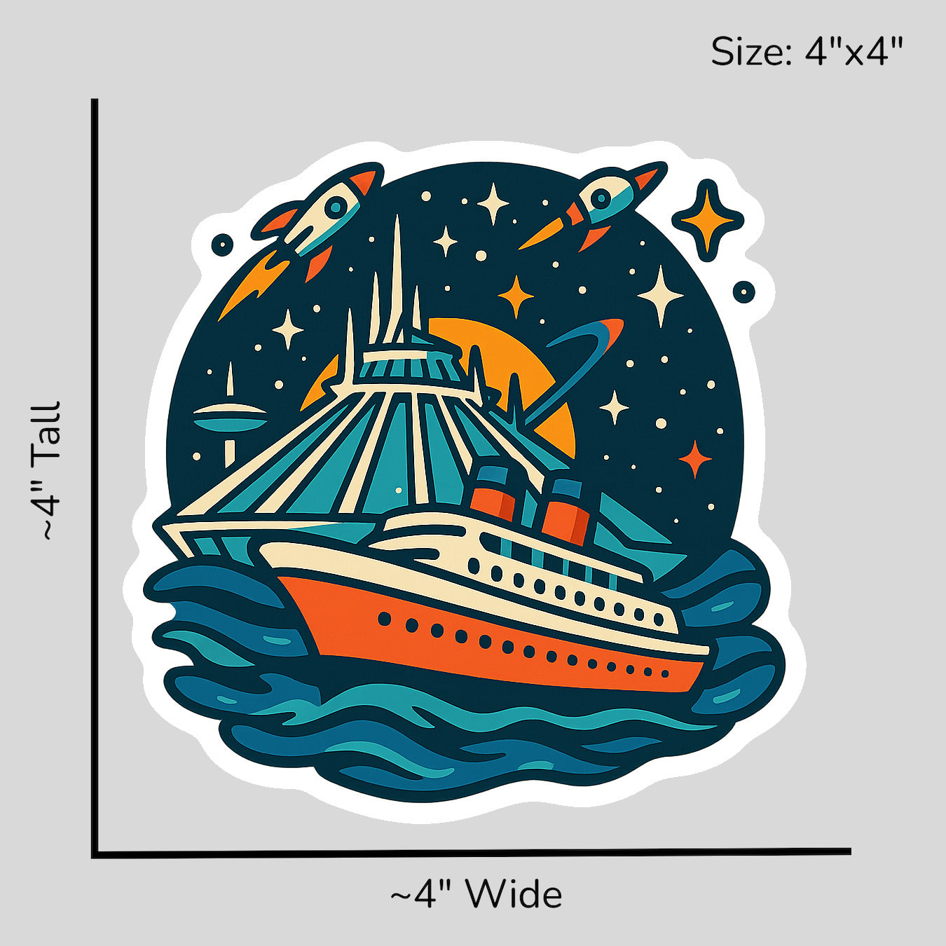 Cosmic Voyage Cruise - Size Reference Mockup