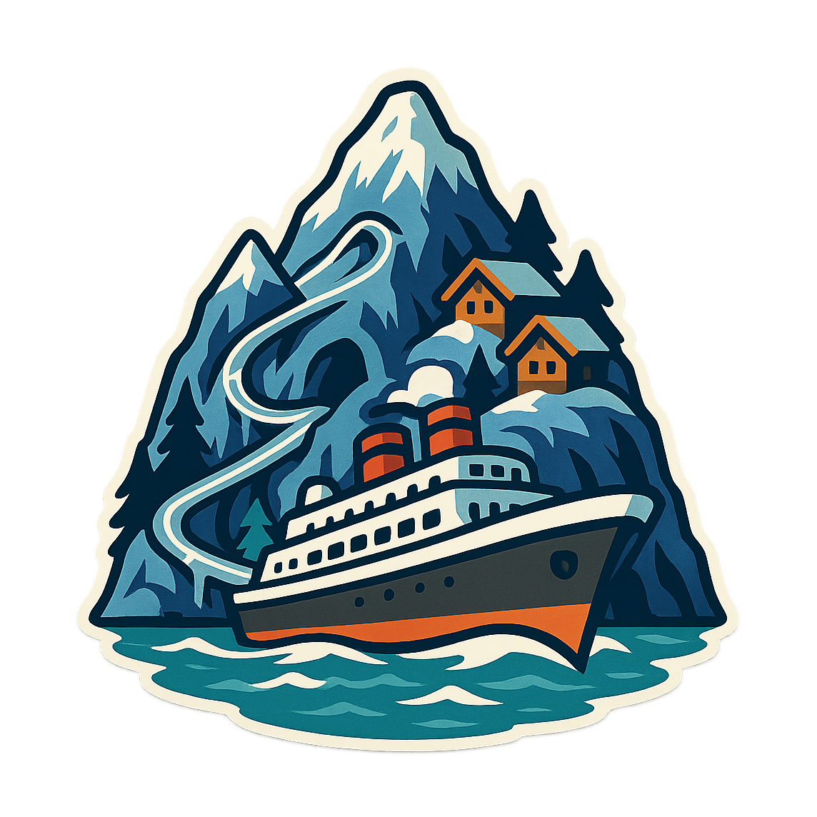 Alpine Peak Cruise - Bordered Artwork