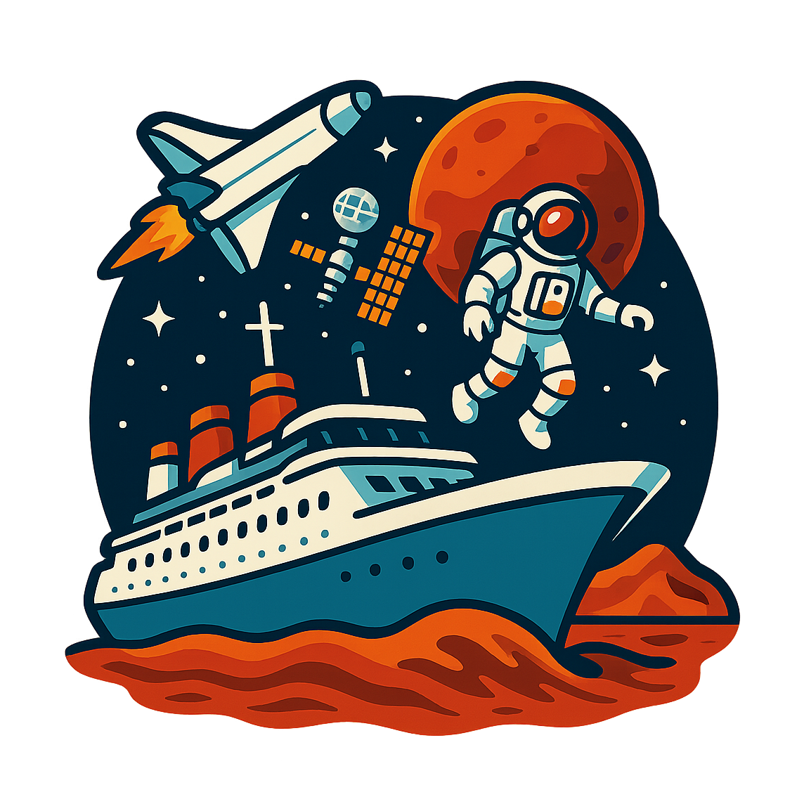 Mars Mission Cruise - Bordered Artwork