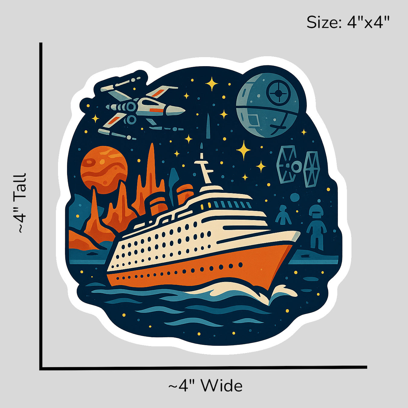 Galaxy Explorer Cruise - Size Reference Mockup