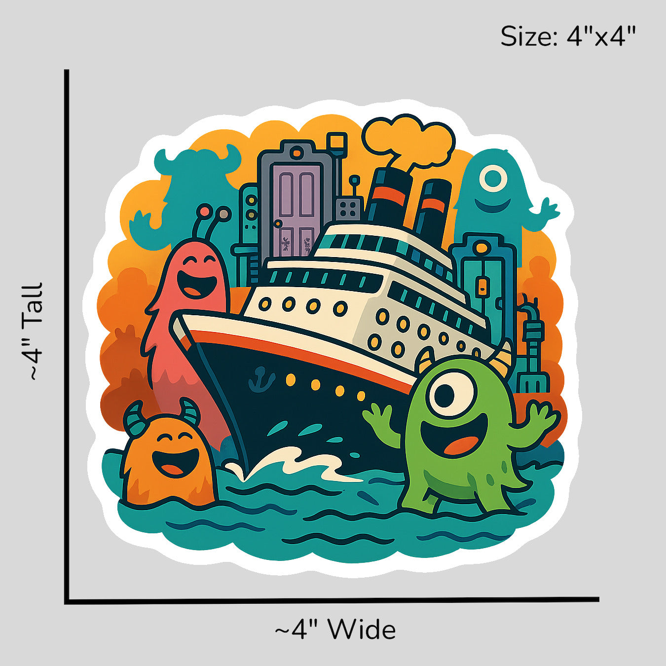 Monsters on a Cruise - Size Reference Mockup