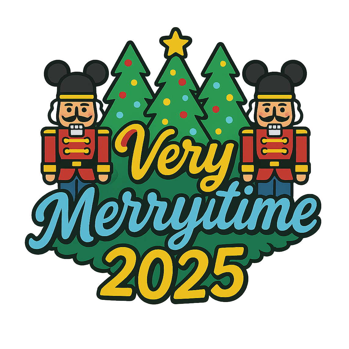 Very Merry Christmas Time 2025 - Bordered Artwork