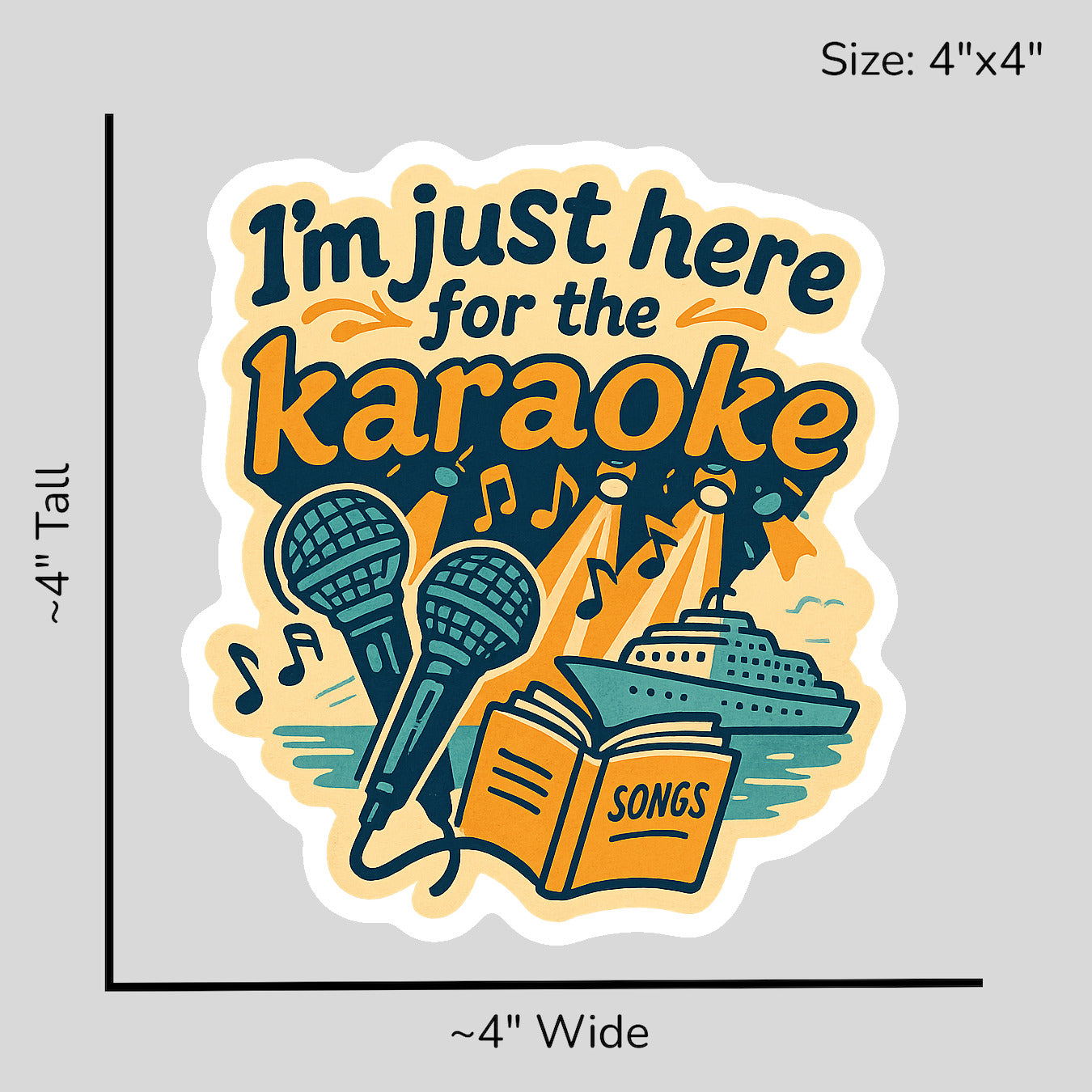 Just Here for Karaoke - Size Reference Mockup