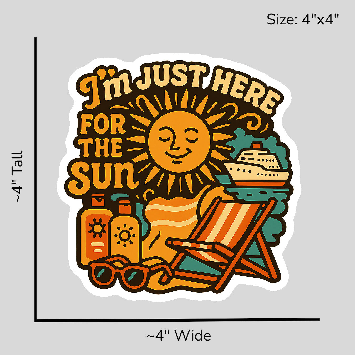 Just Here for the Sun - Size Reference Mockup
