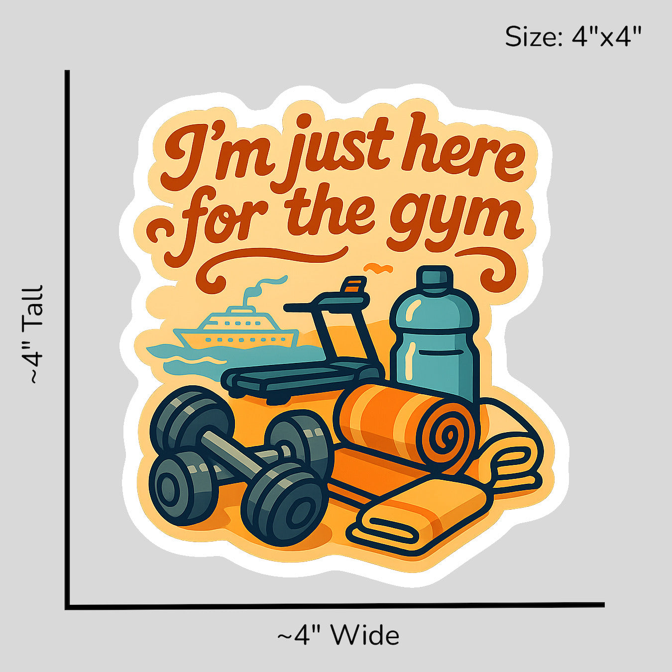 Just Here for the Gym - Size Reference Mockup